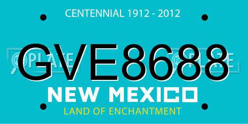 GVE8688 New Mexico License Plate