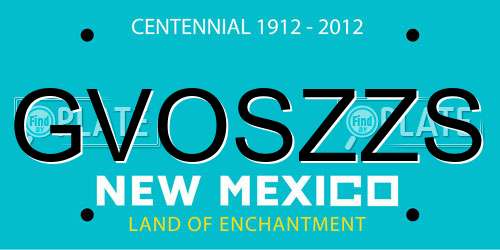 GVOSZZS New Mexico License Plate