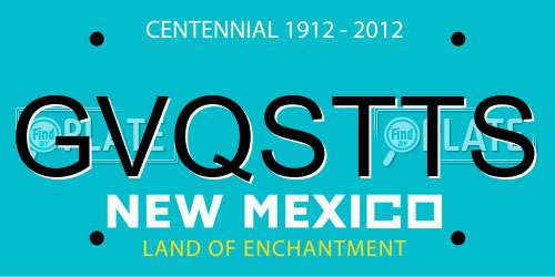 GVQSTTS New Mexico License Plate