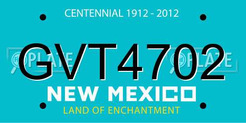 GVT4702 New Mexico License Plate