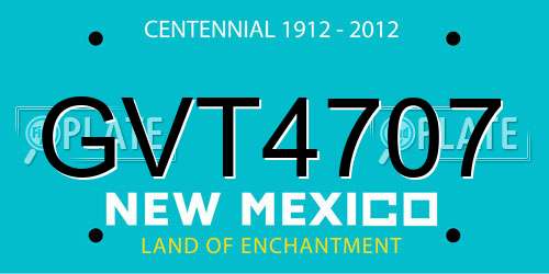 GVT4707 New Mexico License Plate