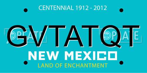 GVTATQT New Mexico License Plate