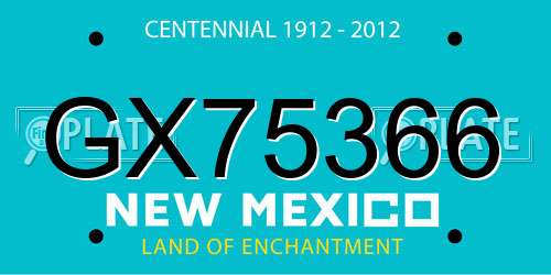 GX75366 New Mexico License Plate
