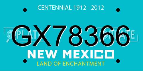 GX78366 New Mexico License Plate
