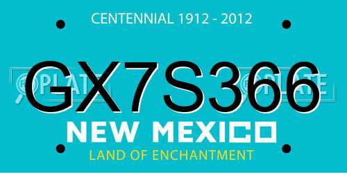 GX7S366 New Mexico License Plate