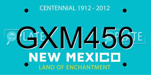GXM456 New Mexico License Plate