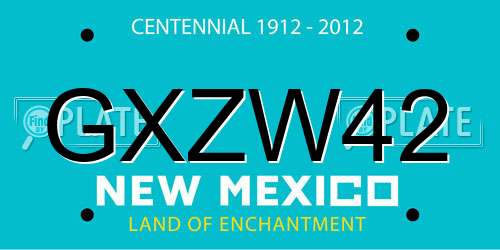 GXZW42 New Mexico License Plate