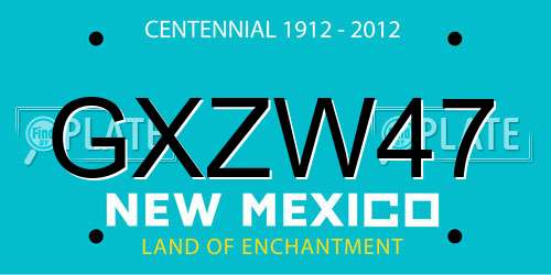 GXZW47 New Mexico License Plate