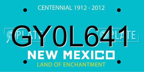 GY0L641 New Mexico License Plate