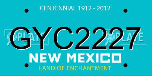 GYC2227 New Mexico License Plate