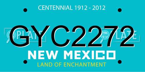 GYC2272 New Mexico License Plate