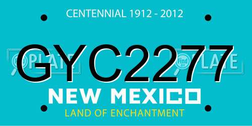 GYC2277 New Mexico License Plate