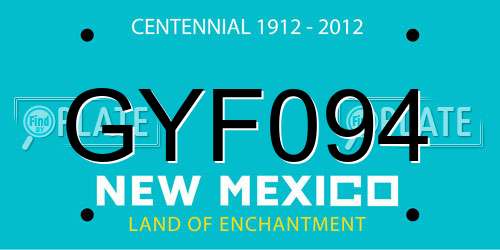 GYF094 New Mexico License Plate
