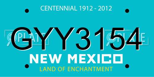 GYY3154 New Mexico License Plate