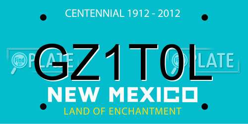 GZ1T0L New Mexico License Plate
