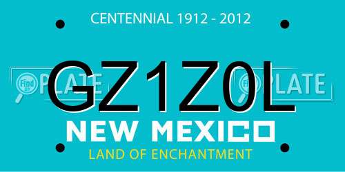 GZ1Z0L New Mexico License Plate