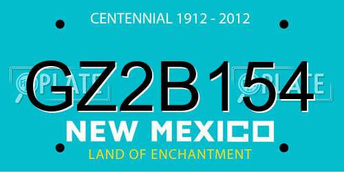 GZ2B154 New Mexico License Plate