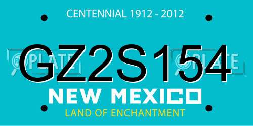GZ2S154 New Mexico License Plate