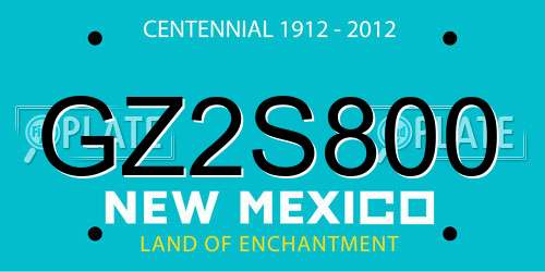 GZ2S800 New Mexico License Plate