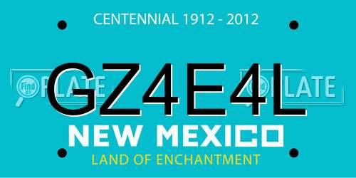 GZ4E4L New Mexico License Plate
