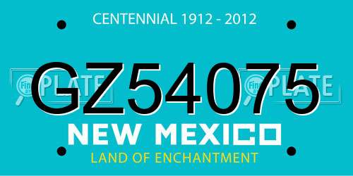 GZ54075 New Mexico License Plate