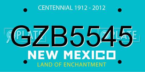 GZB5545 New Mexico License Plate