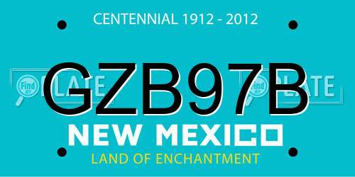 GZB97B New Mexico License Plate