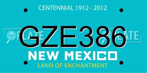 GZE386 New Mexico License Plate