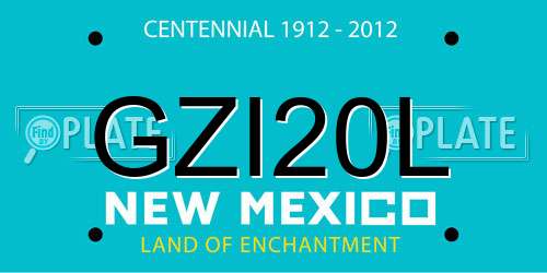 GZI20L New Mexico License Plate
