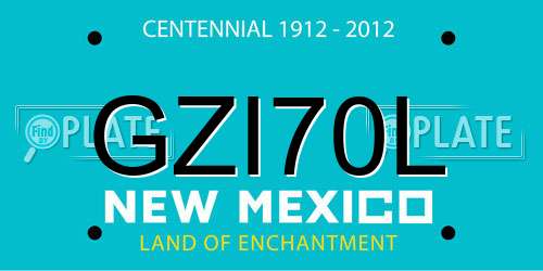GZI70L New Mexico License Plate