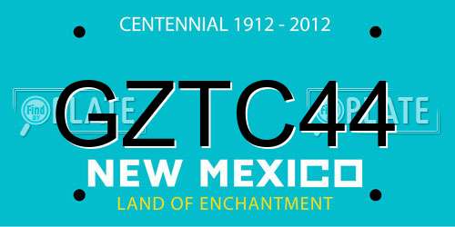 GZTC44 New Mexico License Plate