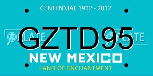 GZTD95 New Mexico License Plate