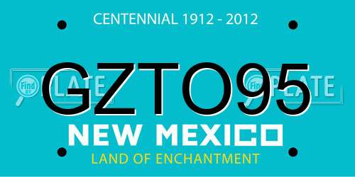 GZTO95 New Mexico License Plate