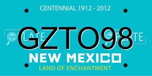 GZTO98 New Mexico License Plate
