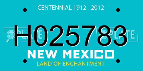 H025783 New Mexico License Plate