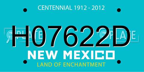 H07622D New Mexico License Plate
