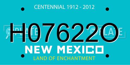 H07622O New Mexico License Plate