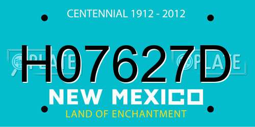H07627D New Mexico License Plate