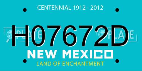 H07672D New Mexico License Plate