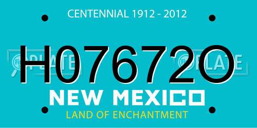 H07672O New Mexico License Plate