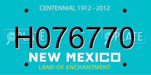 H076770 New Mexico License Plate