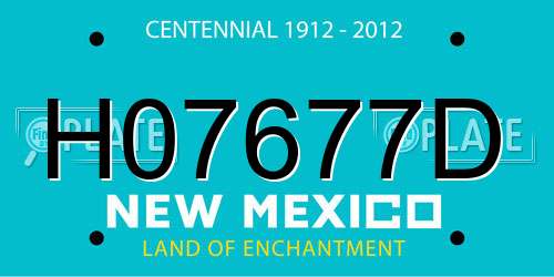 H07677D New Mexico License Plate