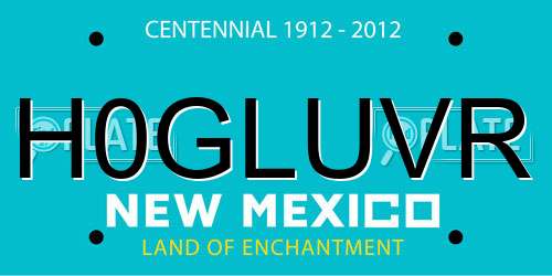 H0GLUVR New Mexico License Plate