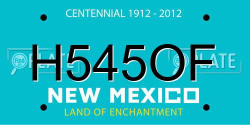 H545OF New Mexico License Plate
