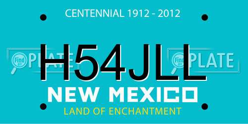 H54JLL New Mexico License Plate
