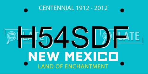 H54SDF New Mexico License Plate