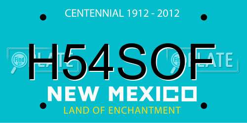 H54SOF New Mexico License Plate