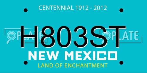 H803ST New Mexico License Plate