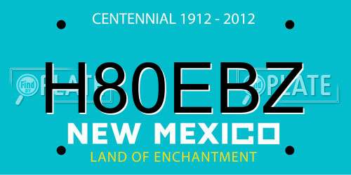 H80EBZ New Mexico License Plate