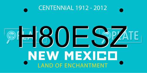 H80ESZ New Mexico License Plate